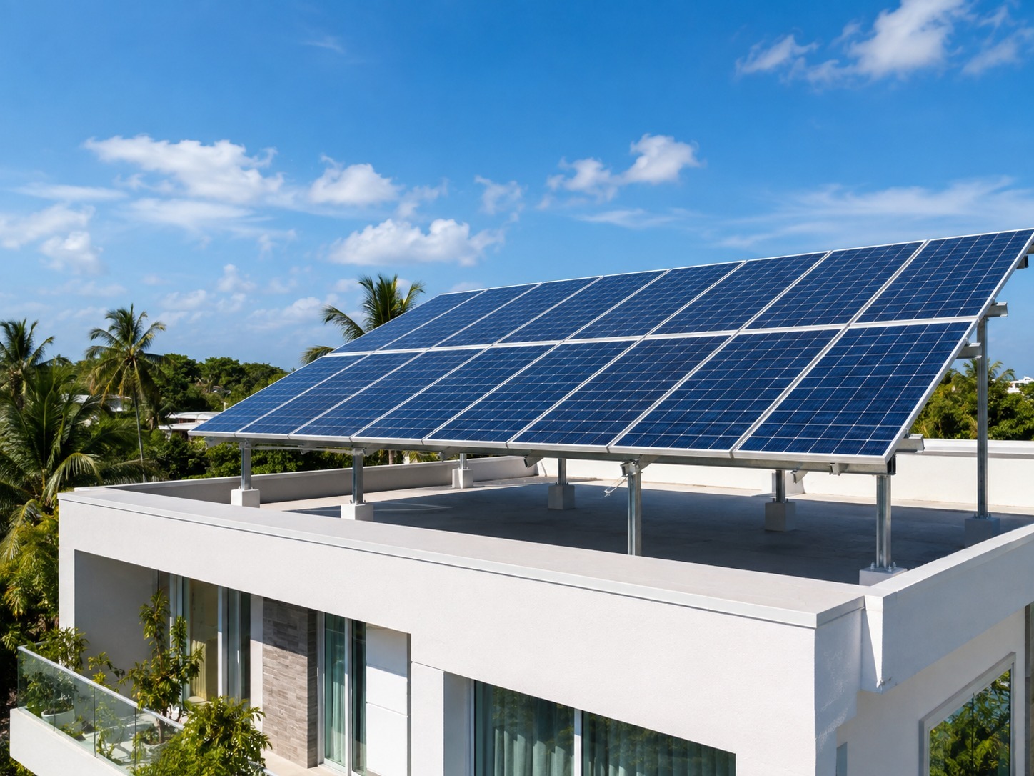 Residential rooftop solar installation on a home in Chennai, Tamil Nadu